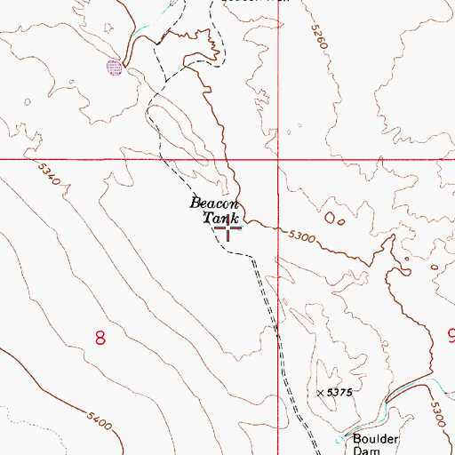 Topographic Map of Beacon Tank, AZ