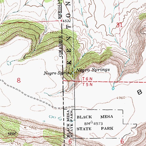 Topographic Map of Negro Spring, OK