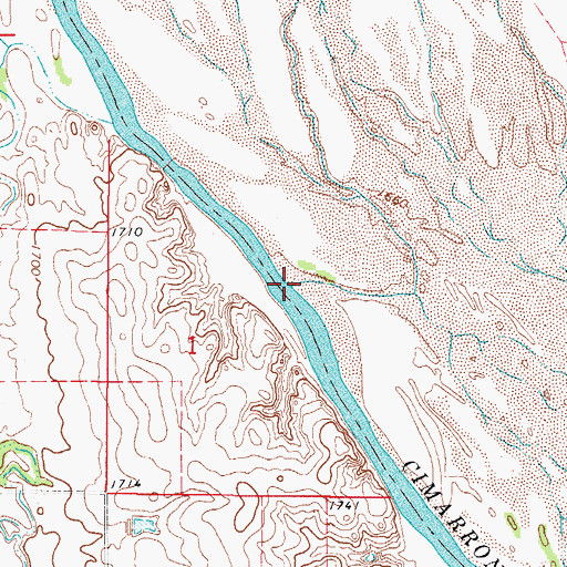 Topographic Map of Anderson Creek, OK