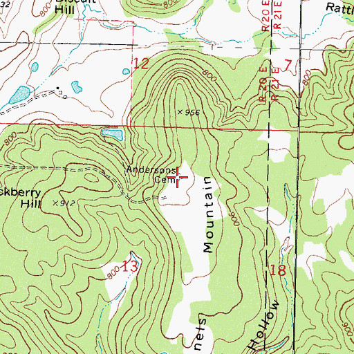 Topographic Map of Andersons Cemetery, OK
