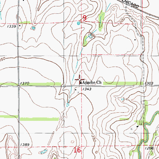 Topographic Map of Apache Church, OK