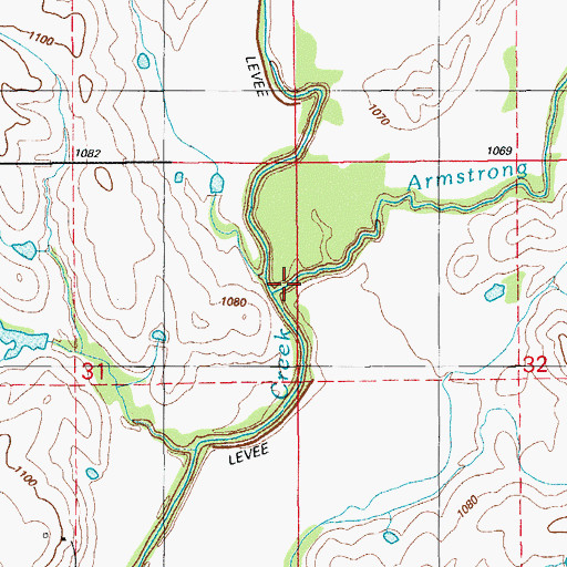 Topographic Map of Armstrong Creek, OK