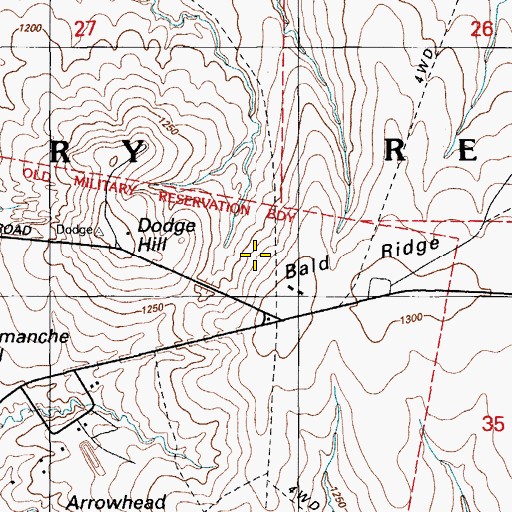 Topographic Map of Bald Ridge, OK