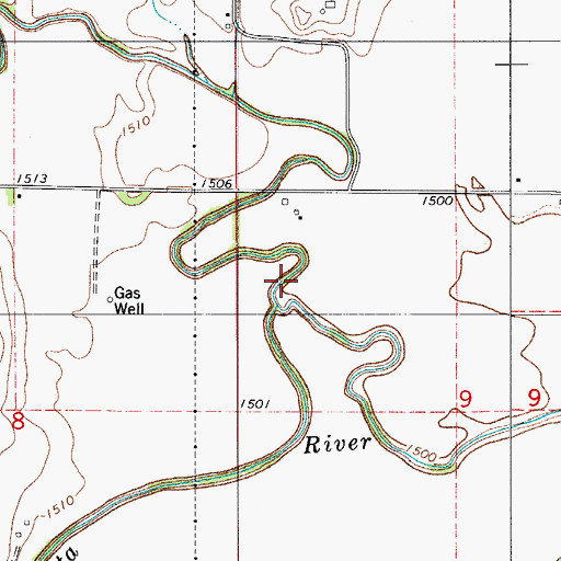 Topographic Map of Barnitz Creek, OK