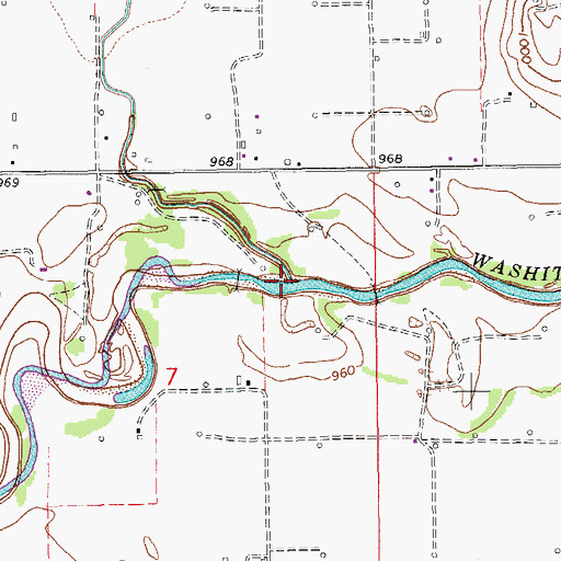Topographic Map of Bear Creek, OK