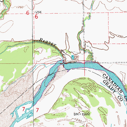 Topographic Map of Beaver Creek, OK