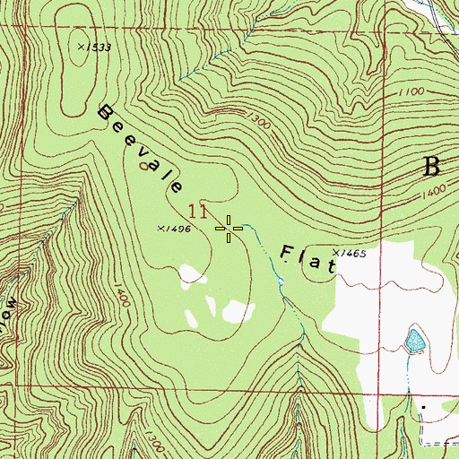 Topographic Map of Beevale Flat, OK