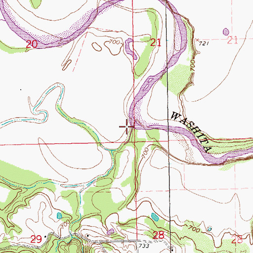 Topographic Map of Big Branch, OK