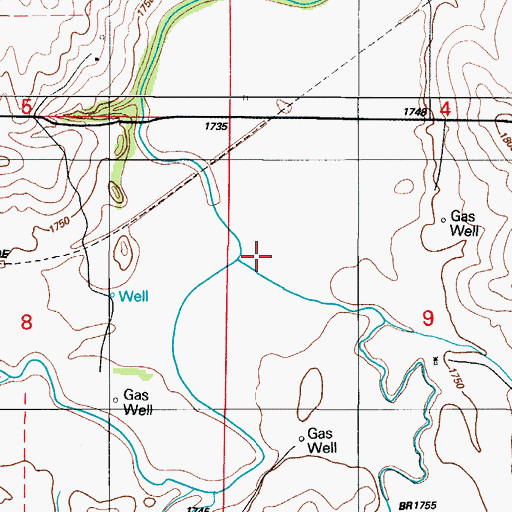 Topographic Map of Big Kiowa Creek, OK