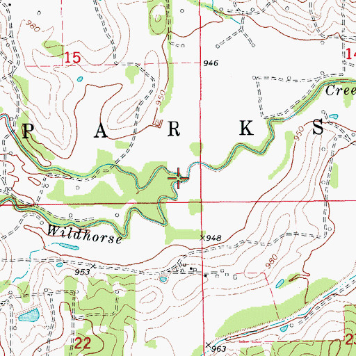 Topographic Map of Black Bear Creek, OK