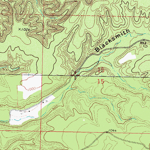 Topographic Map of Blacksmith Hollow, OK