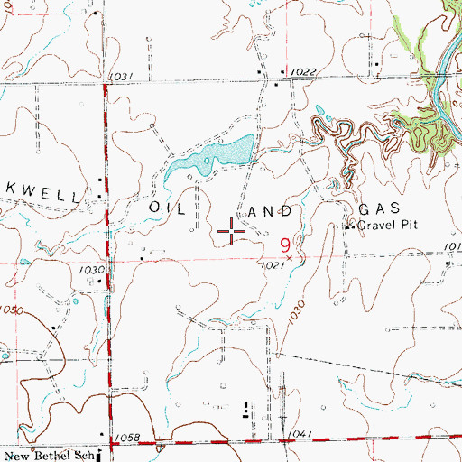 Topographic Map of Blackwell Oil and Gas Field, OK