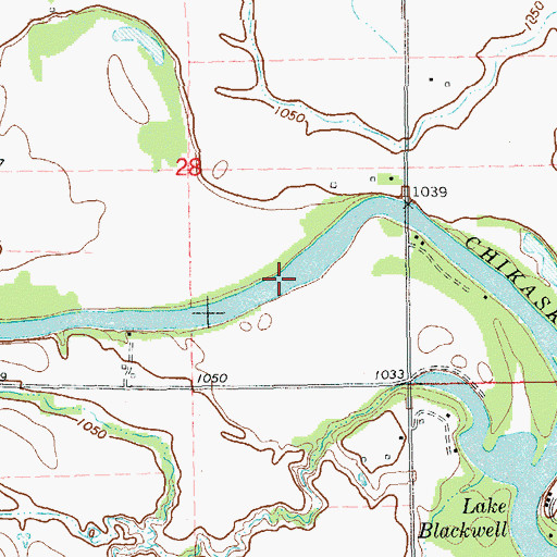 Topographic Map of Lake Blackwell, OK
