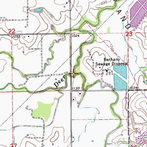 Topographic Map of Bluff Creek, OK