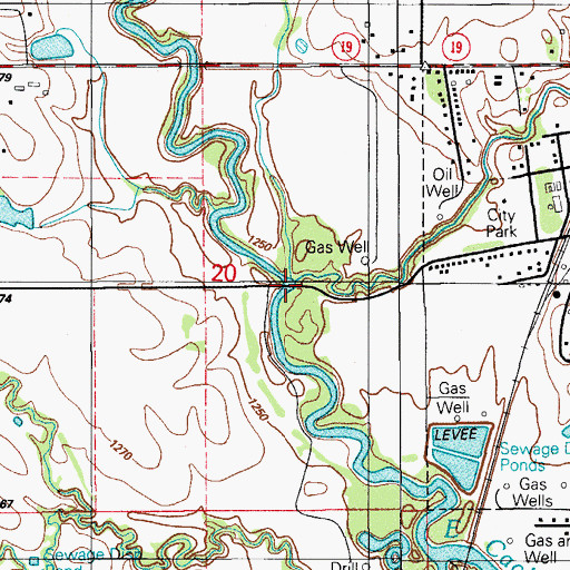 Topographic Map of Boxelder Creek, OK