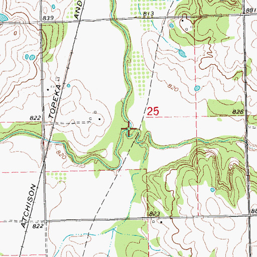 Topographic Map of Breakfast Creek, OK