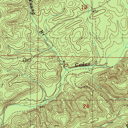 Topographic Map of Brigham Young Branch, OK