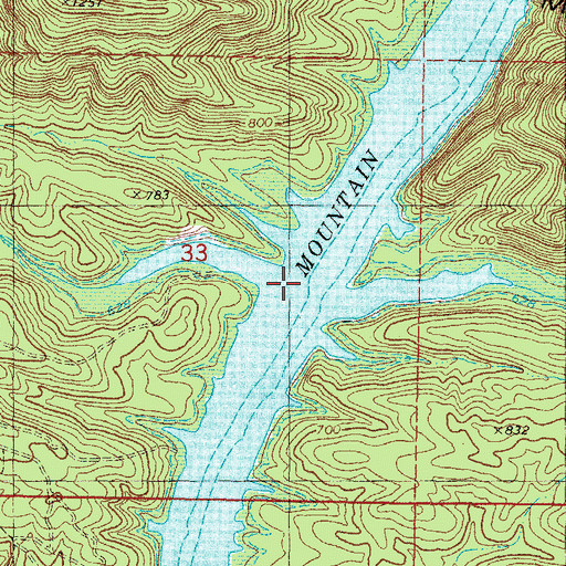 Topographic Map of Buck Creek, OK
