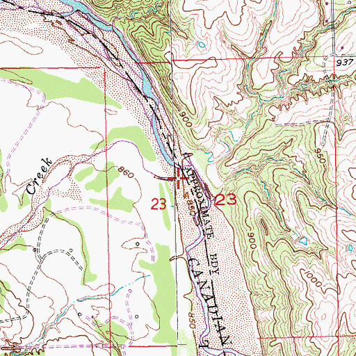Topographic Map of Buckhorn Creek, OK