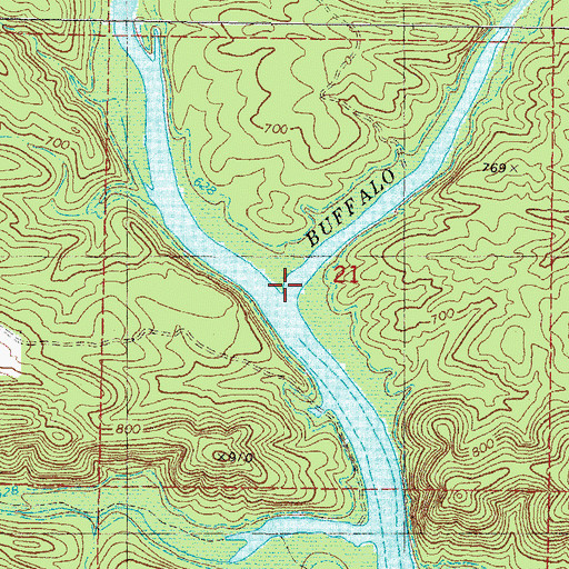 Topographic Map of Buffalo Creek, OK