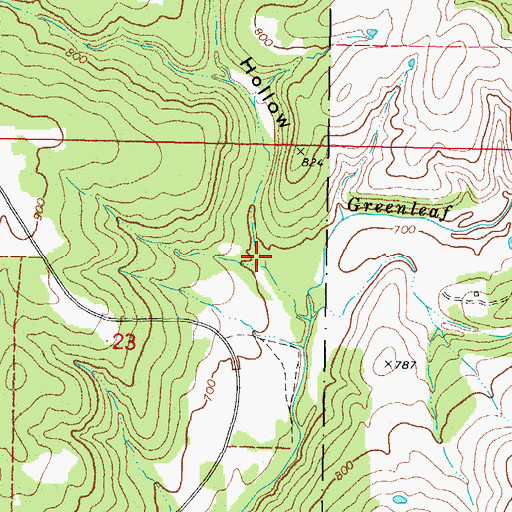 Topographic Map of Buzzard Roost Hollow, OK