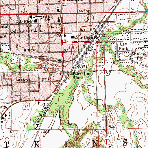 Topographic Map of Calf Creek, OK