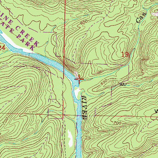 Topographic Map of Can Creek, OK