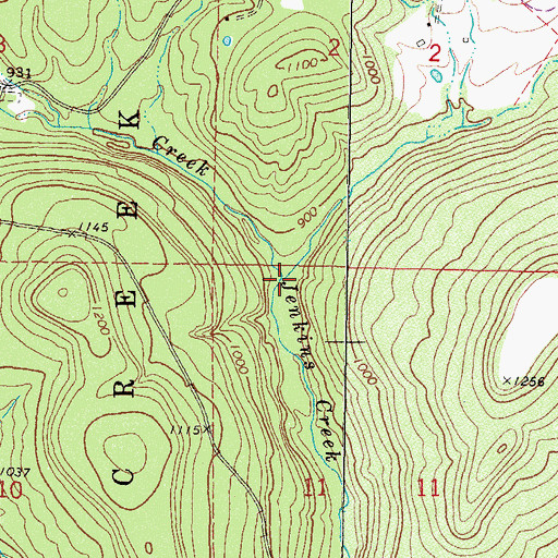 Topographic Map of Candy Mink Creek, OK