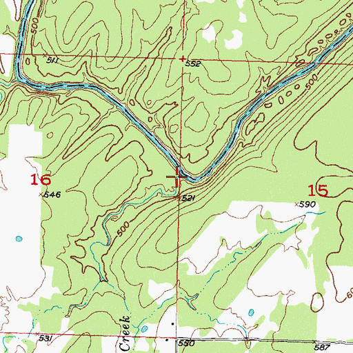 Topographic Map of Cedar Creek, OK