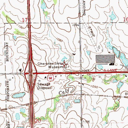 Topographic Map of Cherokee Strip Museum, OK