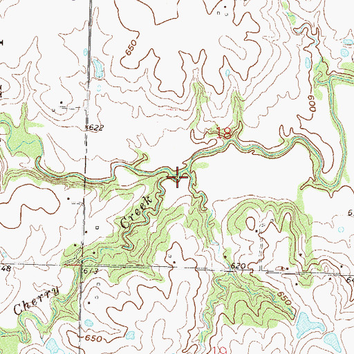 Topographic Map of Cherry Creek, OK