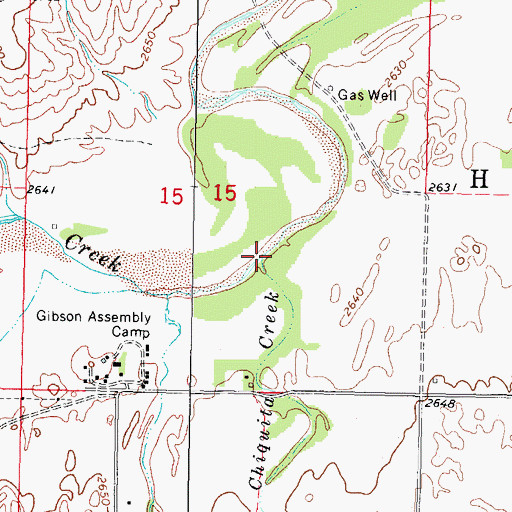 Topographic Map of Chiquita Creek, OK