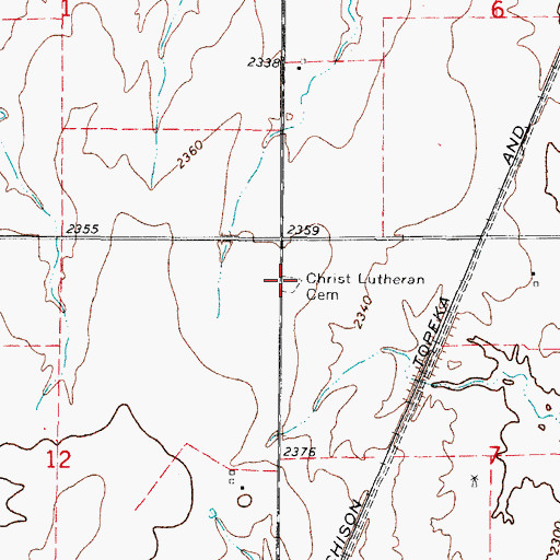 Topographic Map of Christ Lutheran Cemetery, OK