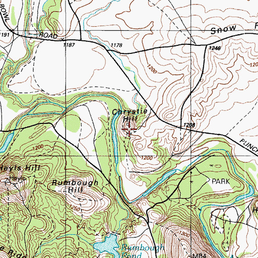 Topographic Map of Chrystie Hill, OK