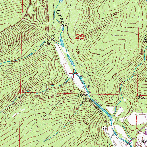 Topographic Map of Clay Branch, OK