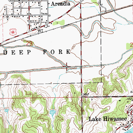 Topographic Map of Coffee Creek, OK