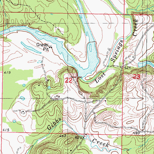 Topographic Map of Colbert Creek, OK