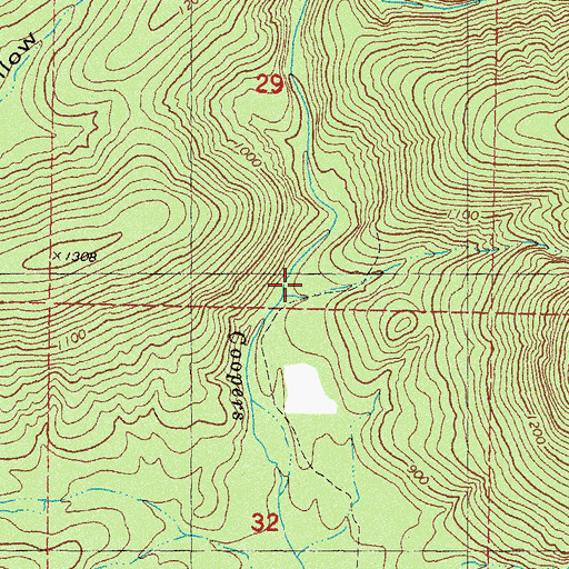 Topographic Map of Coopers Hollow, OK