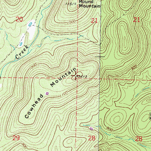 Topographic Map of Cowhead Mountain, OK