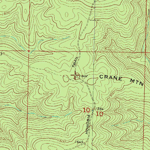 Topographic Map of Crane Mountain, OK