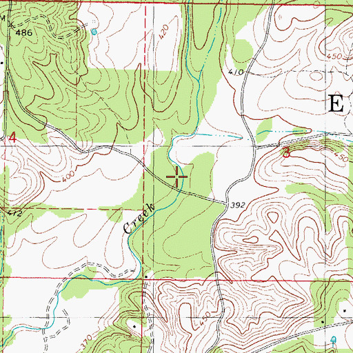 Topographic Map of Death Creek, OK