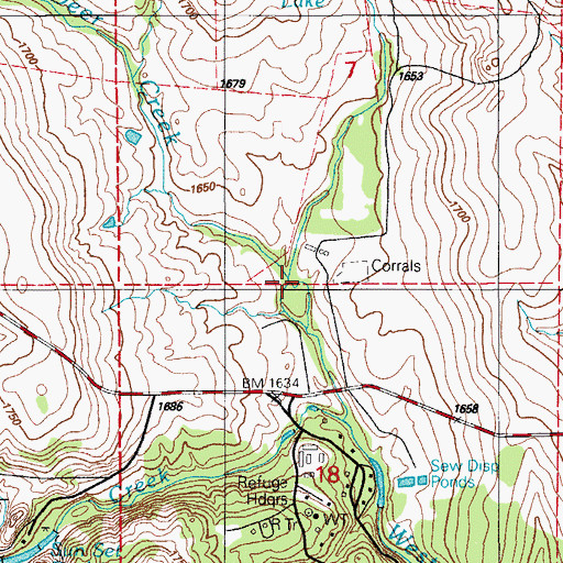 Topographic Map of Deer Creek, OK