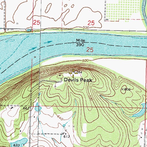 Topographic Map of Devils Peak, OK