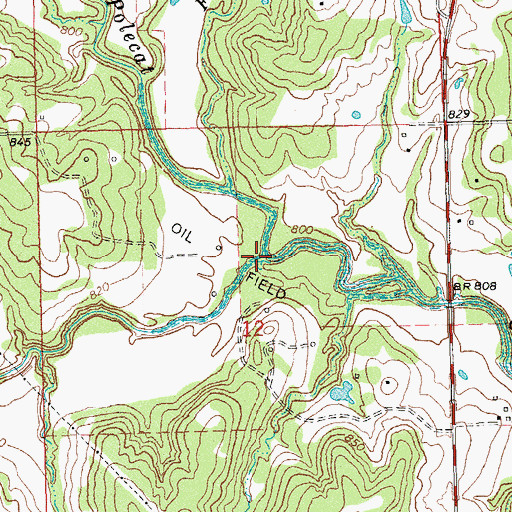 Topographic Map of Dog Creek, OK