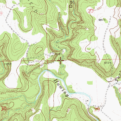 Topographic Map of Dollie Hollow, OK