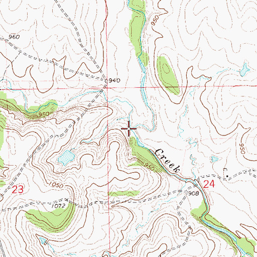 Topographic Map of Dry Creek, OK