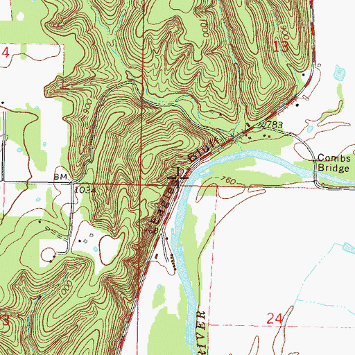 Topographic Map of Eagles Bluff, OK