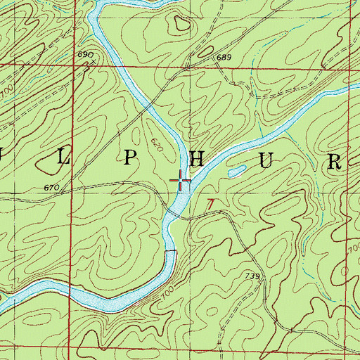 Topographic Map of East Fork Glover River, OK