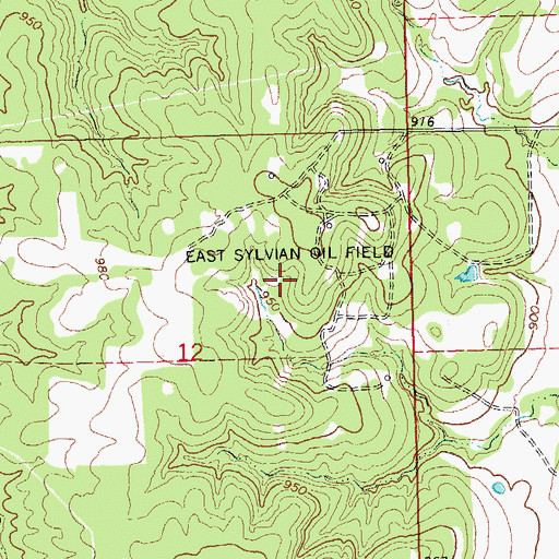 Topographic Map of East Sylvian Oil Field, OK