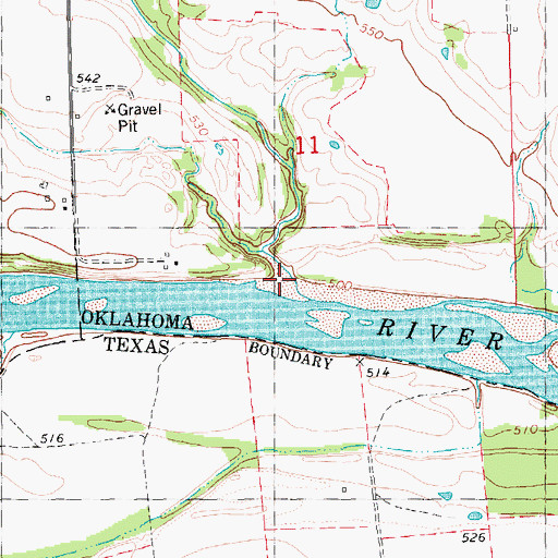 Topographic Map of Eastman Creek, OK